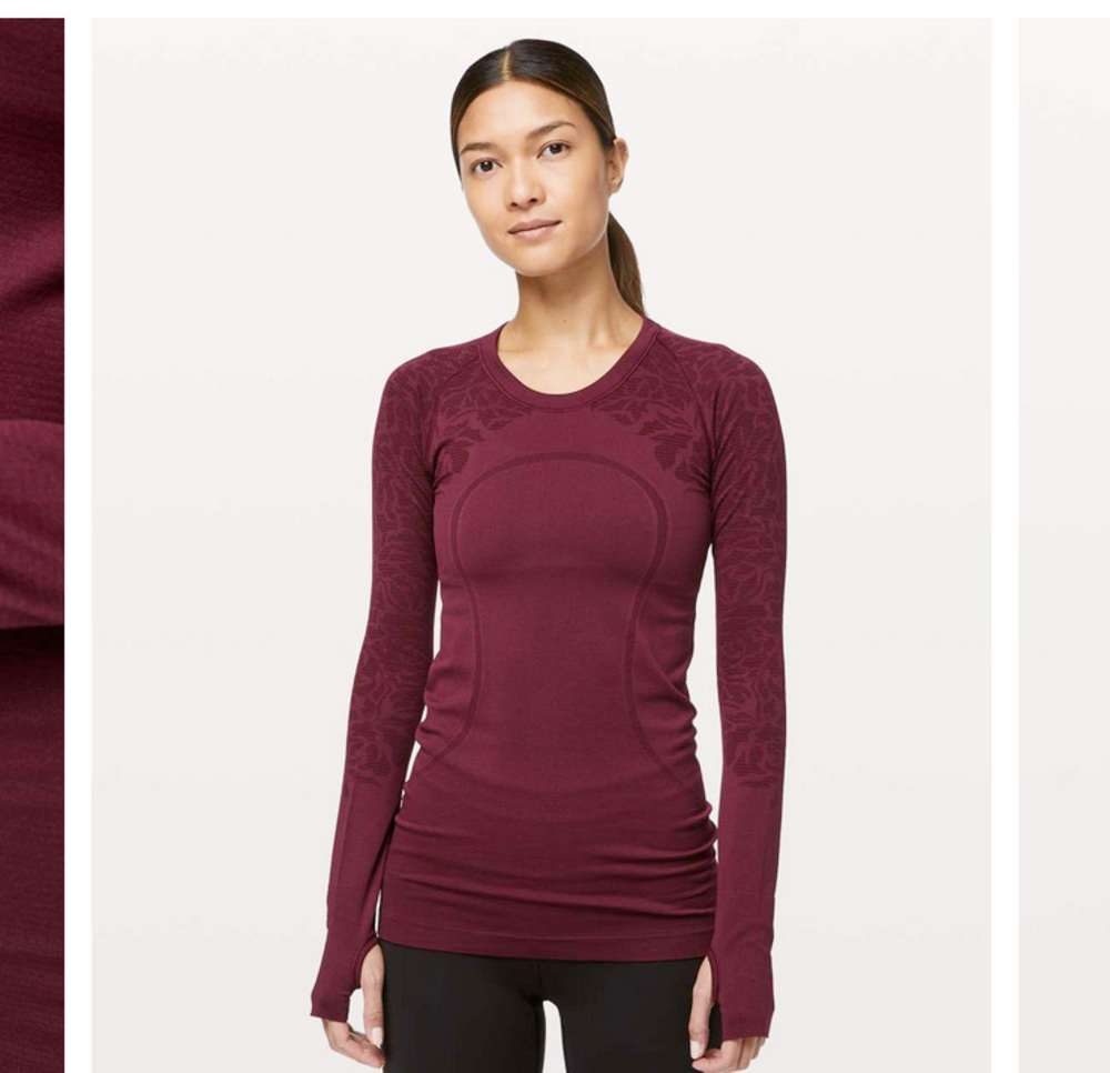 Lululemon Swiftly Tech Long Sleeve Crew Star Ruby Size 8